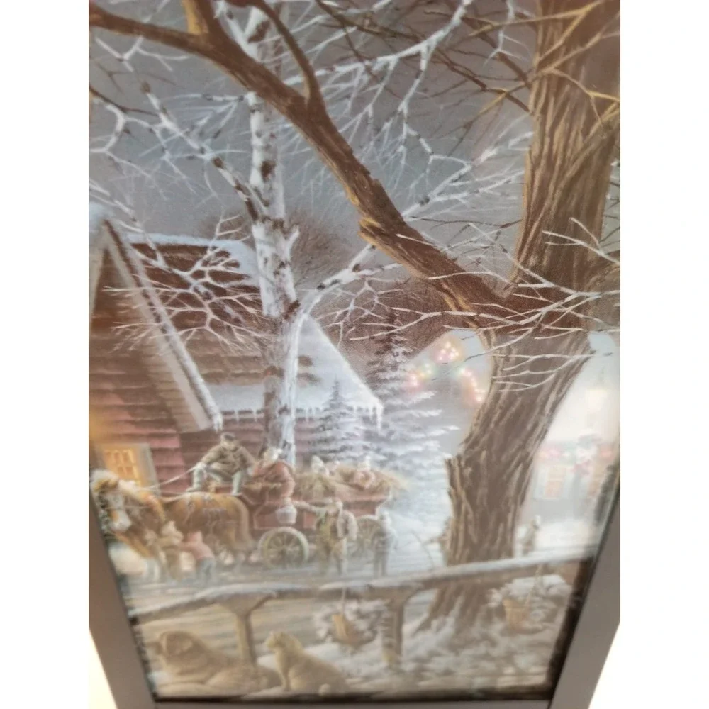 Vintage Terry Redlin Light Up Christmas Lantern Decoration Battery Working